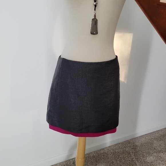 Diane Von Furstenberg Elley Mini Skirt Black Berry Size 8 - Picture 3 of 7